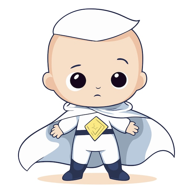 Vector cute little boy dressed as a superhero eps