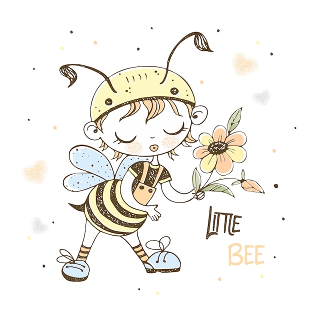 A cute little boy in a funny little bee costume.