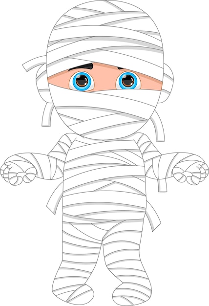 cute little boy in mummy costume