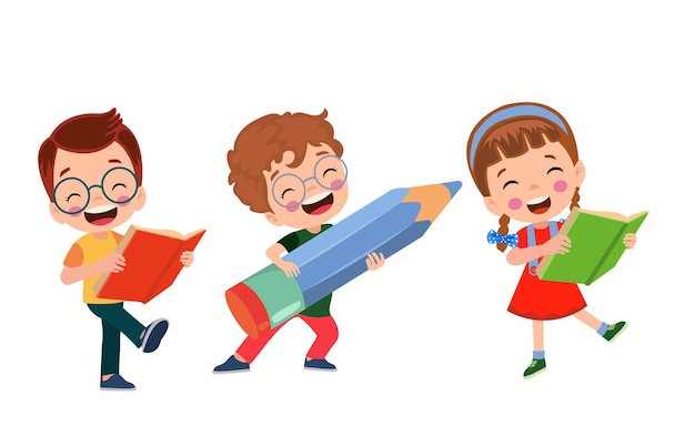 可愛い小さな男の子が絵本を読んでいる