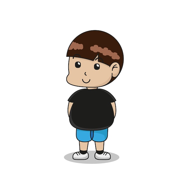 Vector cute little boy vector illustration