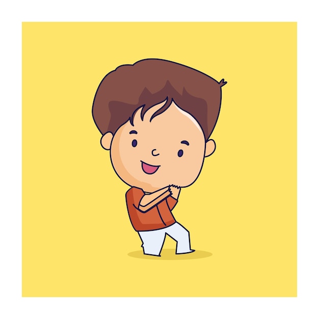 A cute little boy vector illustration