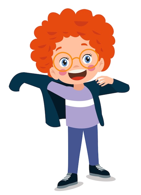 Premium Vector  Cute little boy wearing clothes get dressed daily