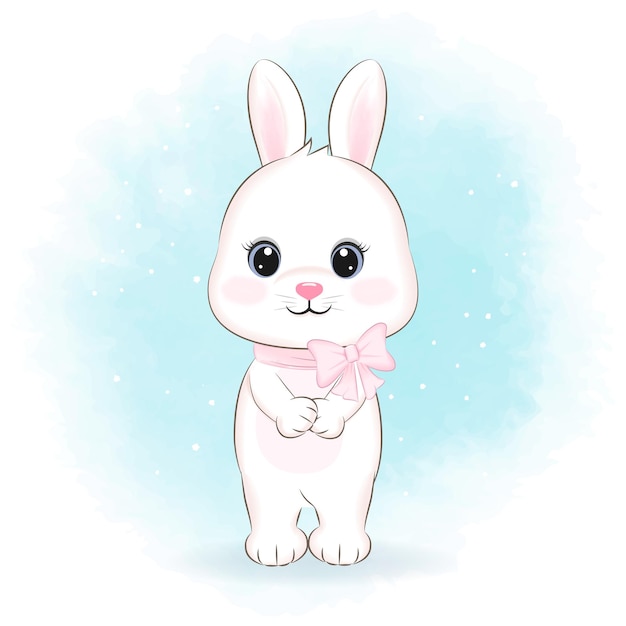 Cute little bunny cartoon illustration