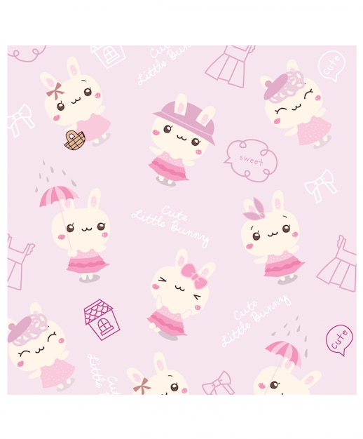 Cute little bunny pattern  set