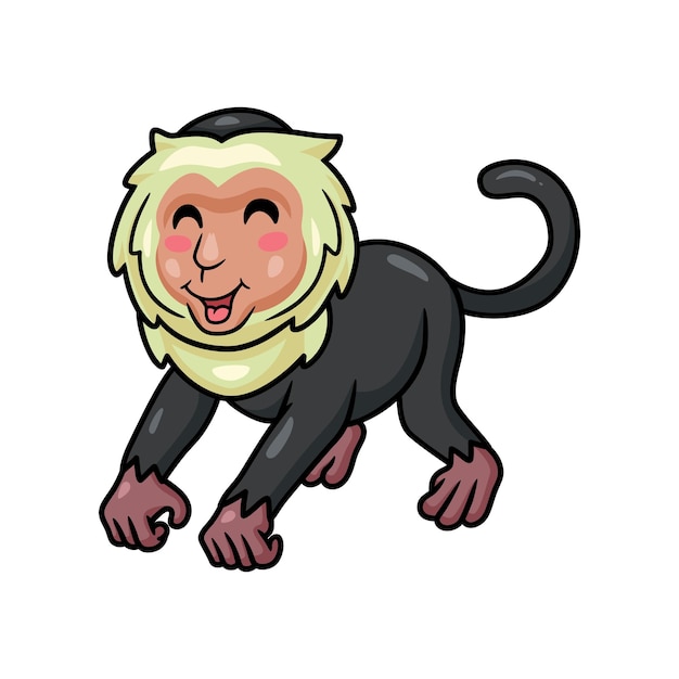 Cute little capuchin monkey cartoon