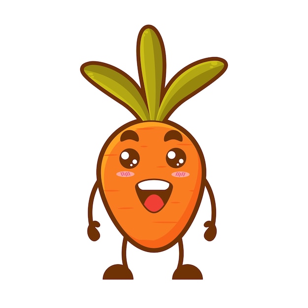 cute little carrot cartoon character