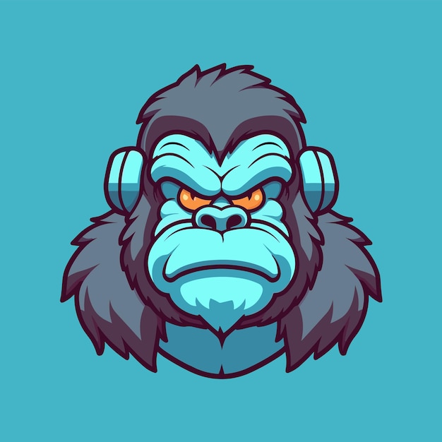 Piccola illustrazione vettoriale del gorilla dei cartoni animati