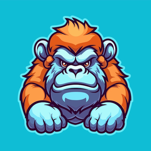 Cute Little Cartoon Gorilla Vector Illustration