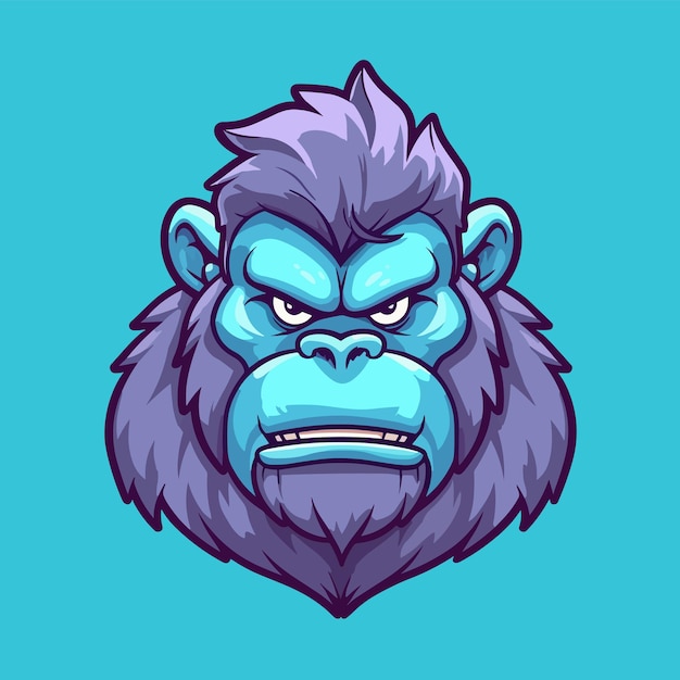 Cute Little Cartoon Gorilla Vector Illustration