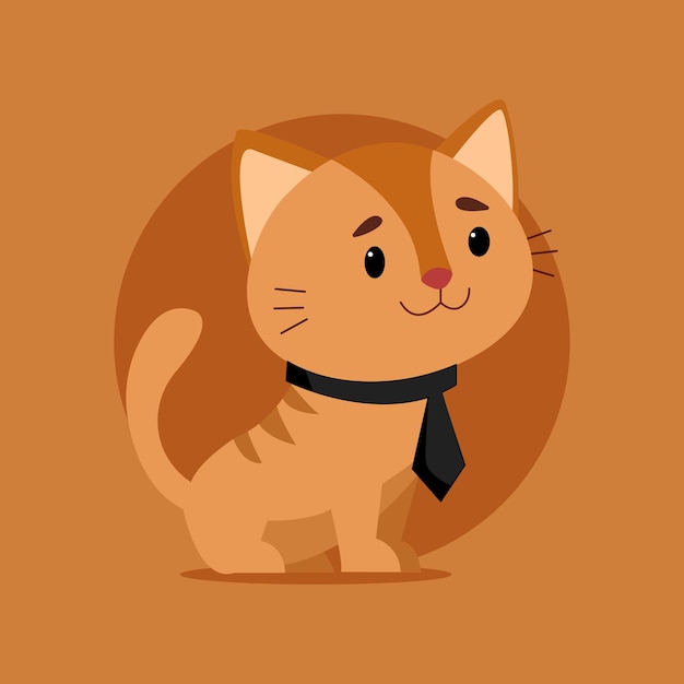 Cute little cat wearing a tie