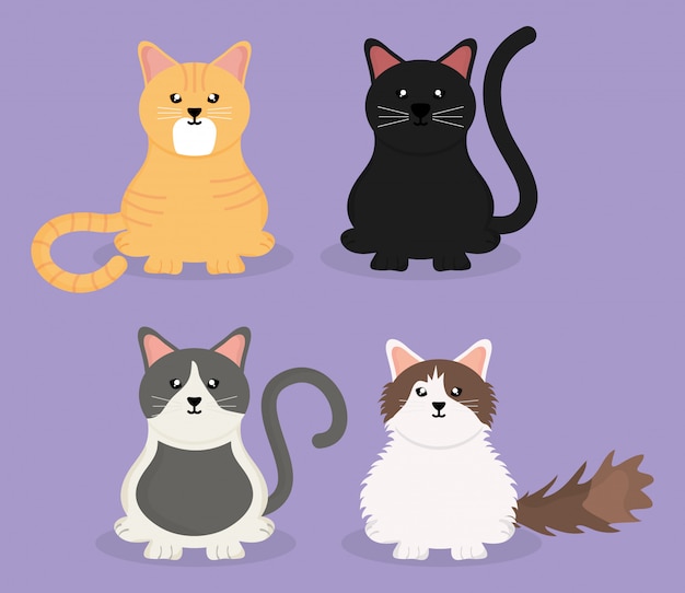 Cute little cats mascots