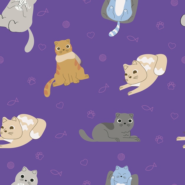 Cute little cats pattern