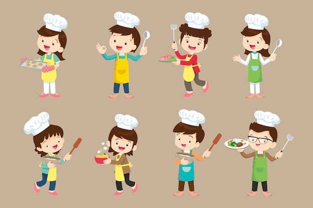 Cute little chef character set 002