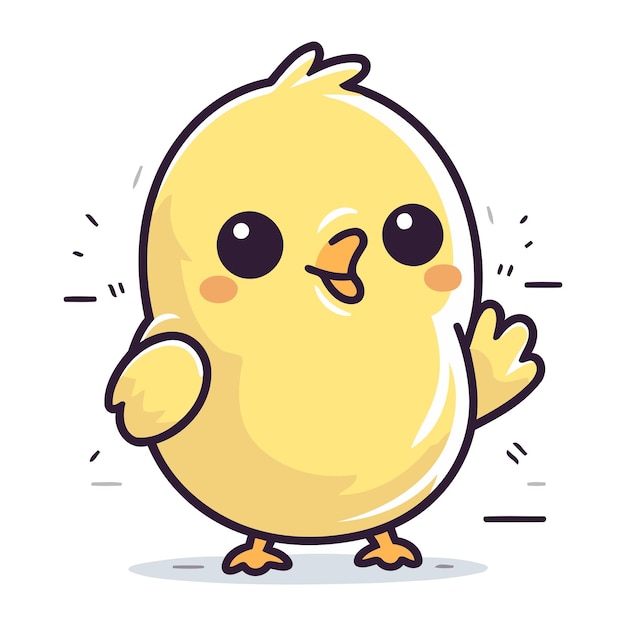 Cute little chicken character Vector illustration in flat cartoon style