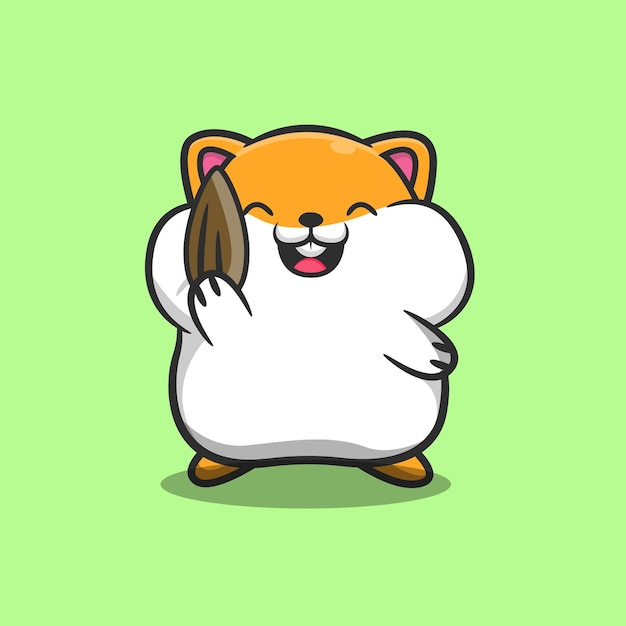 cute little child hamster character