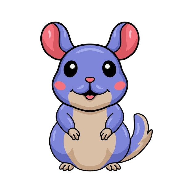 Cute little chinchilla cartoon character