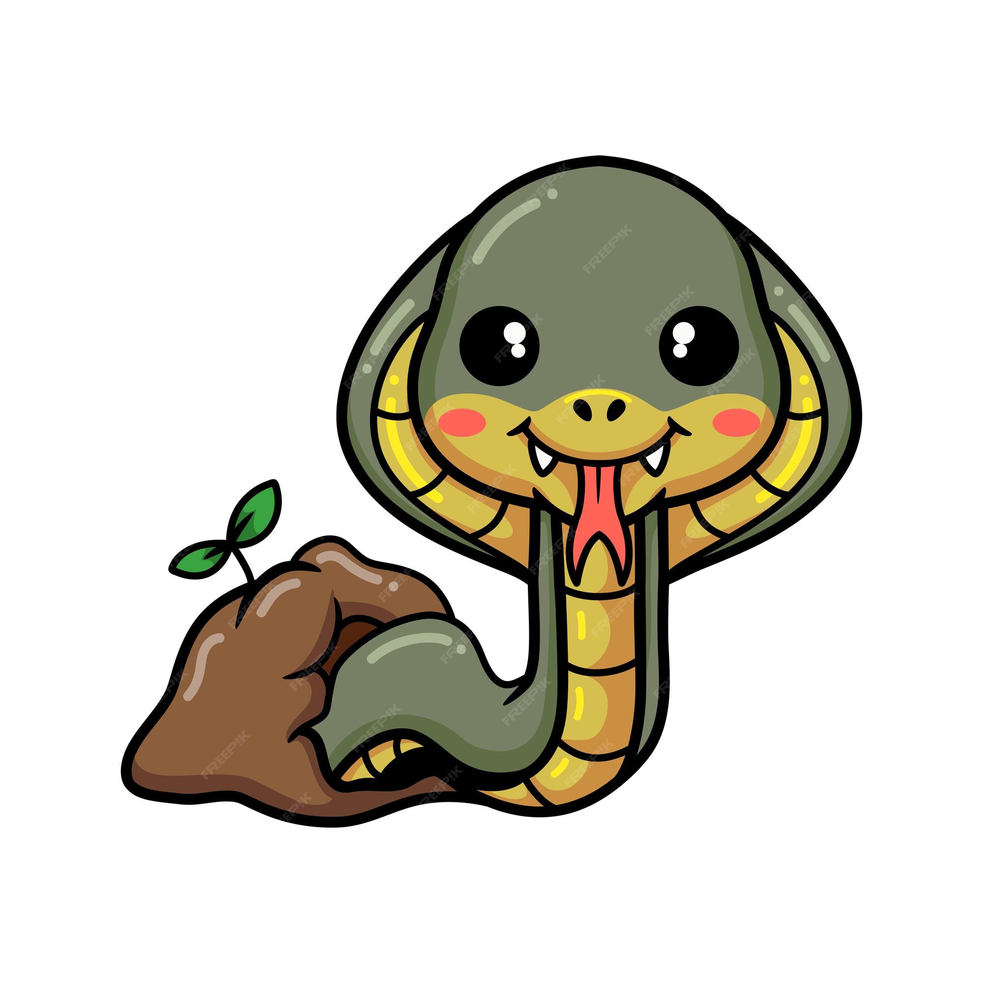 Premium Vector | Cute little cobra snake cartoon