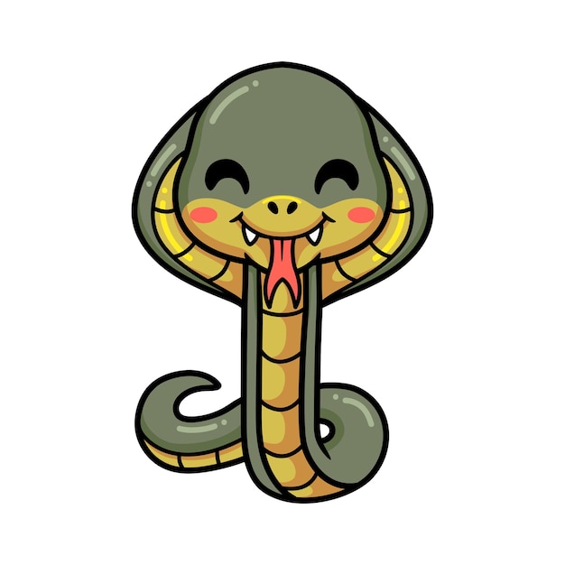 Cute little cobra snake cartoon