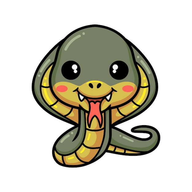 Cute little cobra snake cartoon