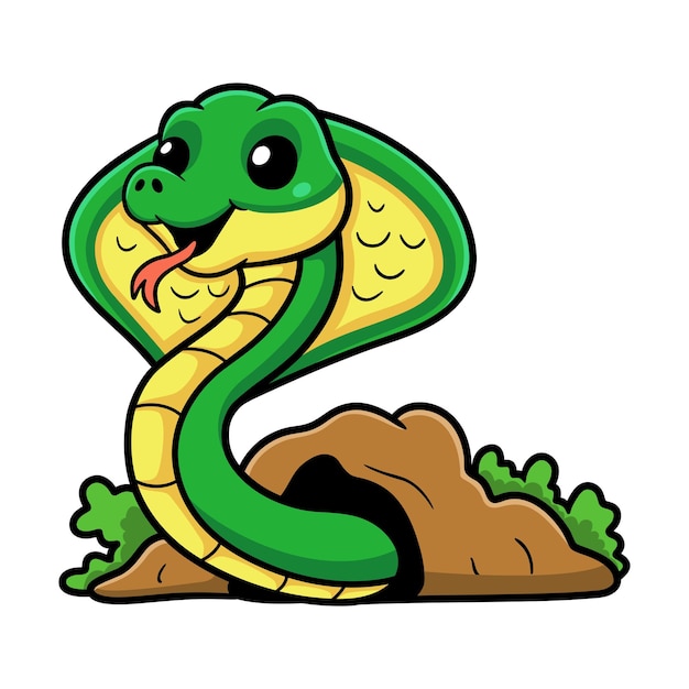 Simpatico cartone animato serpente cobra