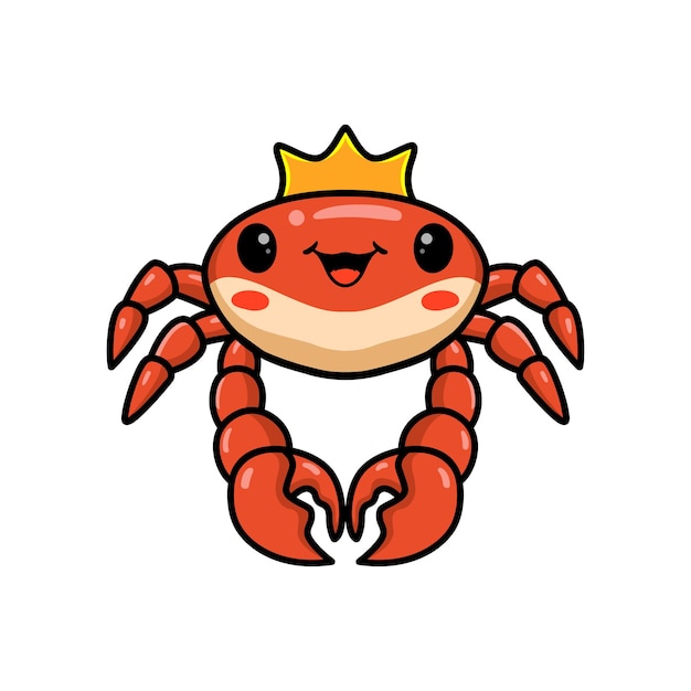 Vector cute little crab king cartoon