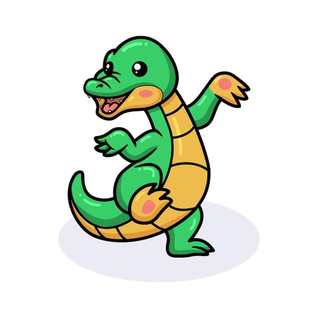 Милый маленький крокодил мультфильм стоя
