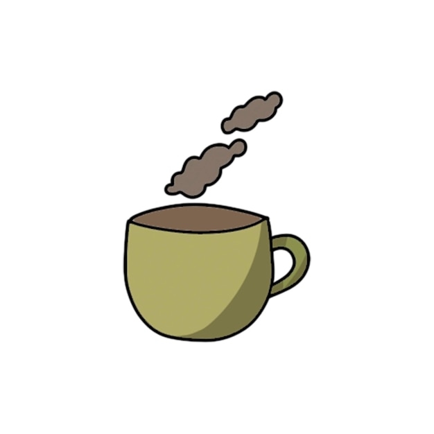 Cute little cup illustration warm frink for cozy fall autumn day