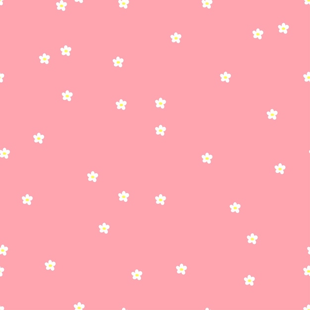 Cute little daisies on a pink background. Seamless pattern of small flowers