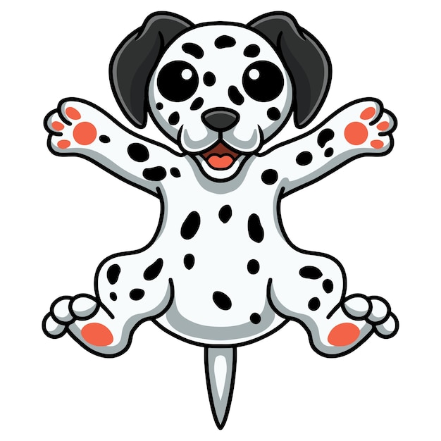 Vector cute little dalmatian dog cartoon