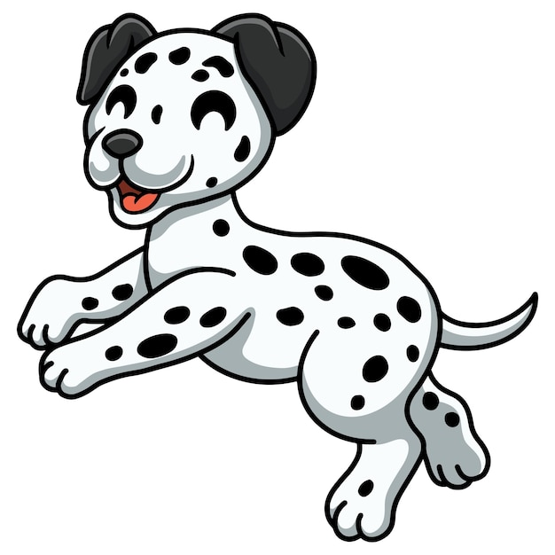 Vettore cartone animato carino piccolo cane dalmata