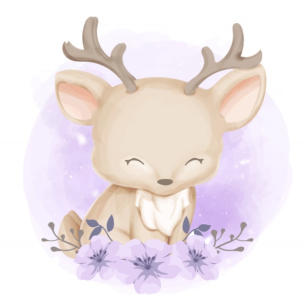 Cute Little Dear Animal Illustration