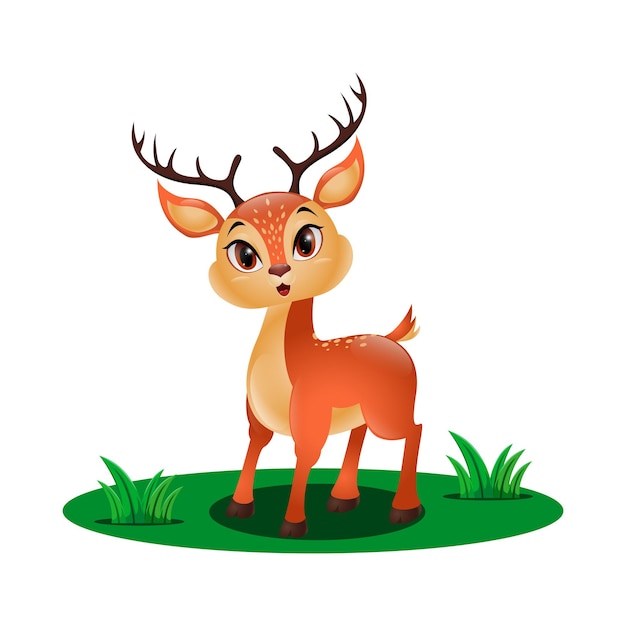 Cute little deer in the grass