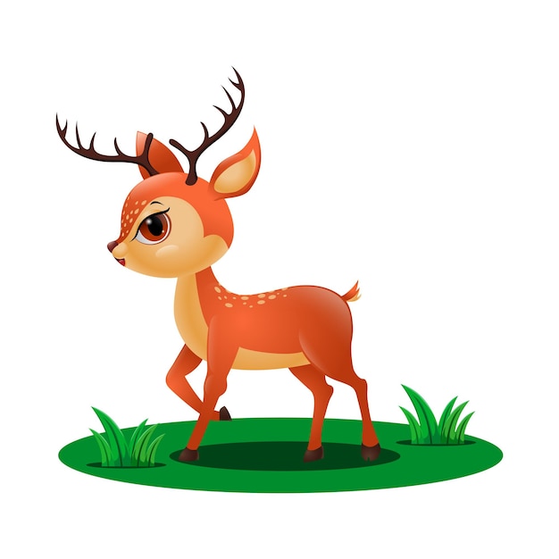 Cute little deer in the grass