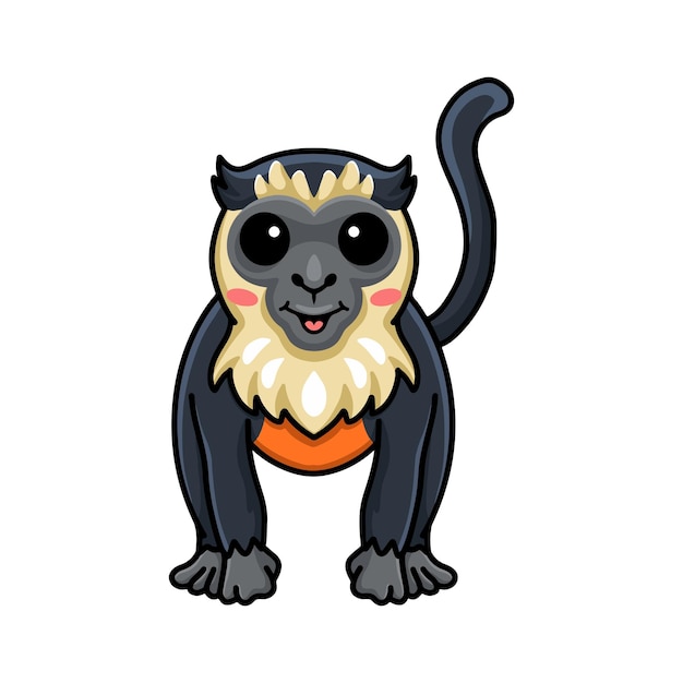 Cute little diana monkey cartoon