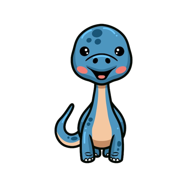 Cute little dinosaur cartoon posing