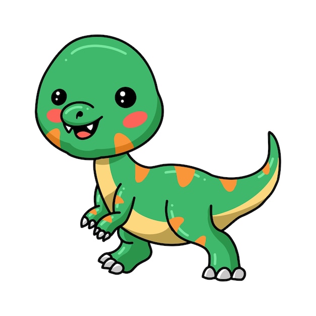 Cute little dinosaur cartoon posing