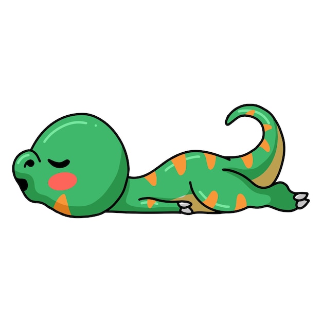 Cute little dinosaur cartoon sleeping