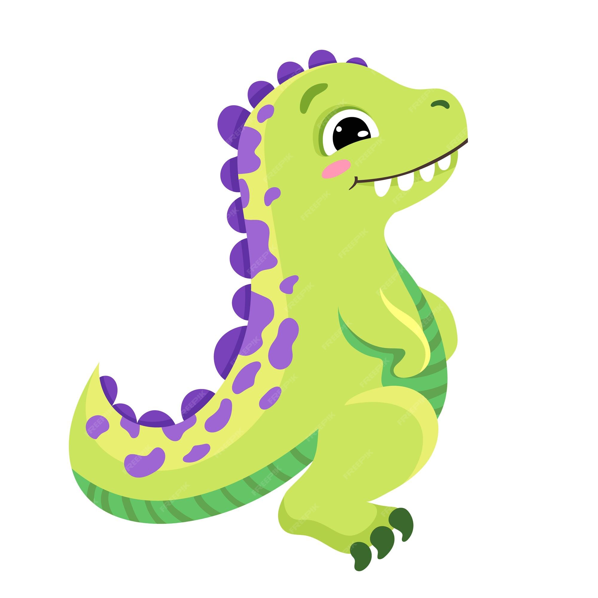 Premium Vector  Cute little dinosaur playing with butterflies