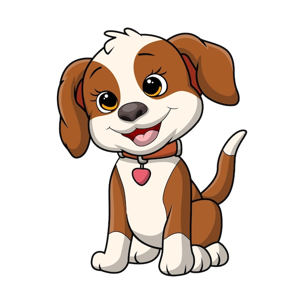 Cute little dog cartoon sitting