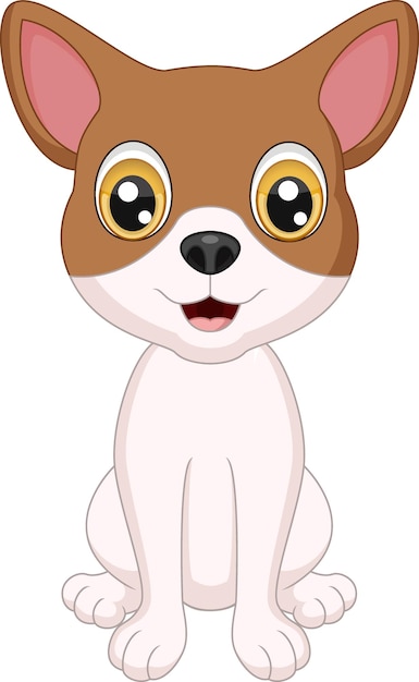 Cute little dog cartoon sitting