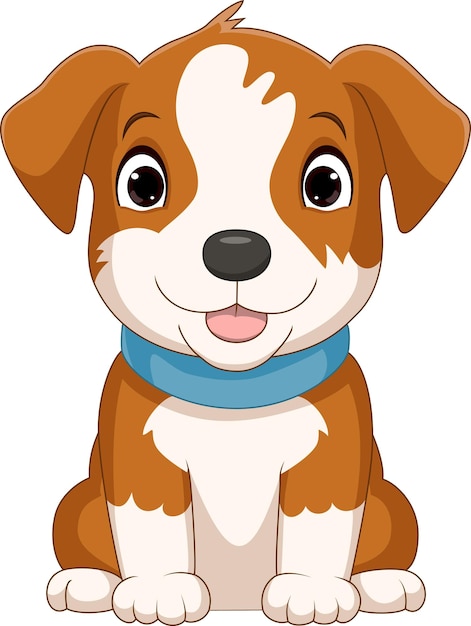 Vector cute little dog cartoon sitting