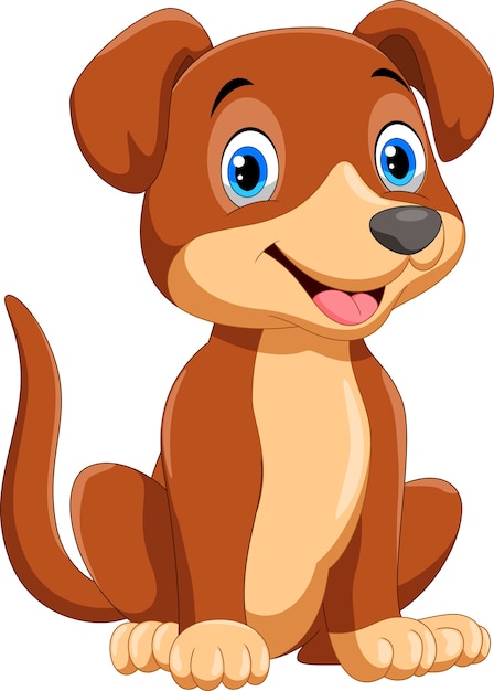 Vector cute little dog cartoon