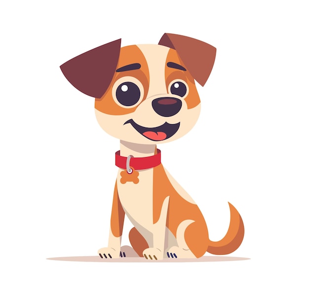 cute little dog sitting in the floor dog vector artwork