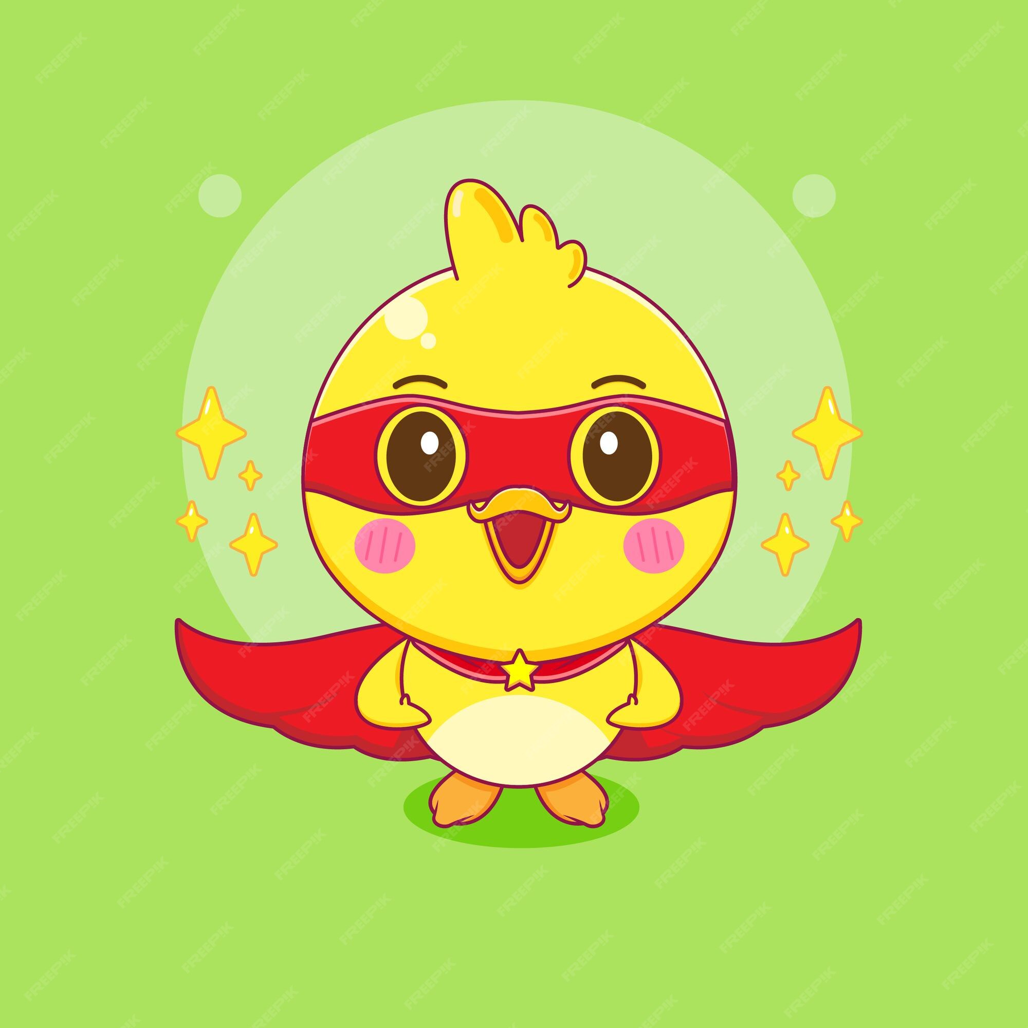 Premium Vector | Cute little duck as super hero cartoon character illustration Premium Vector | Cute little duck as super hero cartoon character illustration