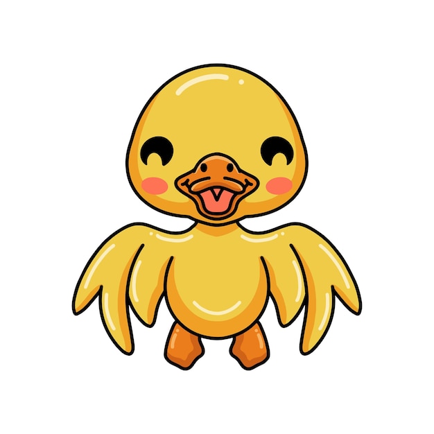 Cute little duck cartoon standing