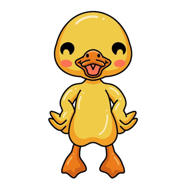 Vector cute little duck cartoon standing