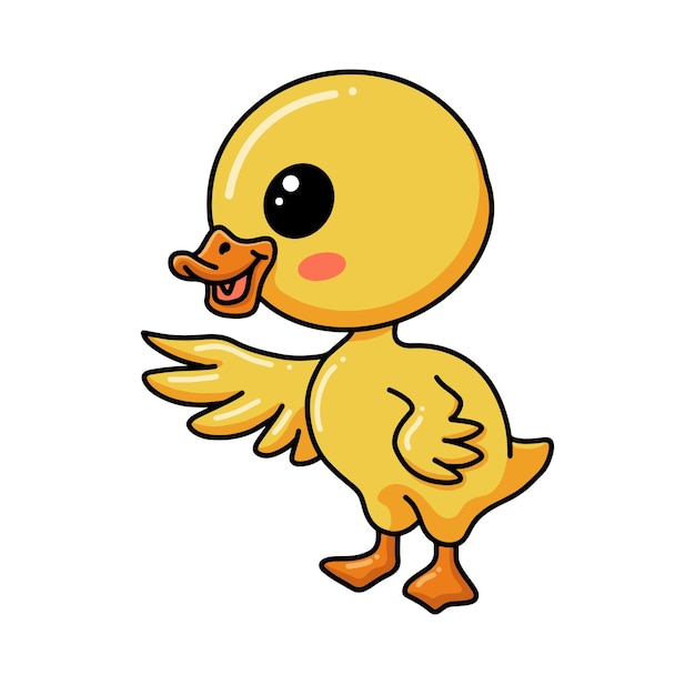 Cute little duck cartoon standing