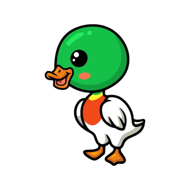 Cute little duck cartoon standing