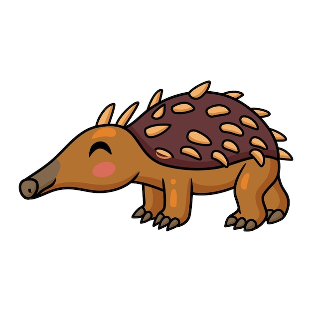 Cute little echidna cartoon character